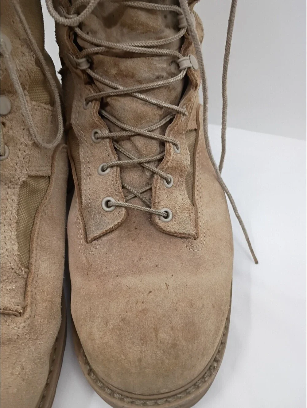 Bates Military Boots Mens Size 12 W Beige Gore Tex  Lace Up Vibram Sole Outdoor